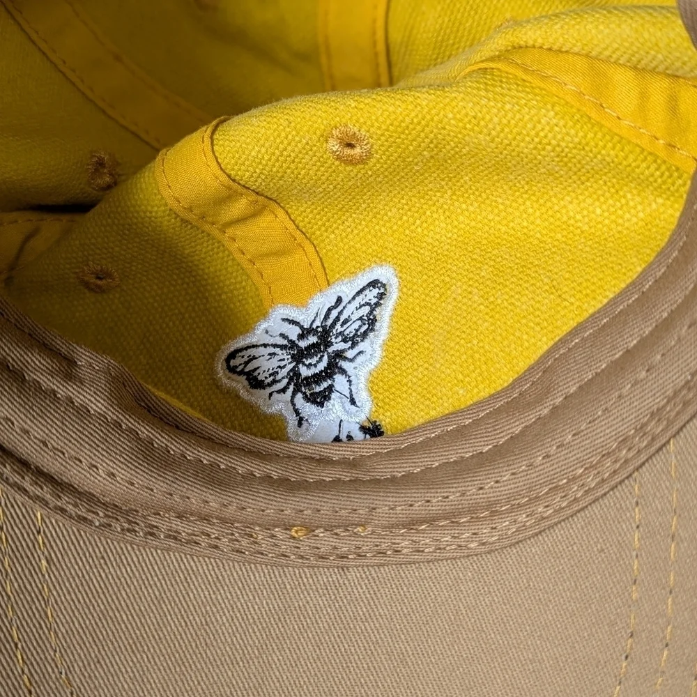 NWOT Bee Kind Bumblebee Marigold Yellow Ball Cap Dad Hat One Size 100% Cotton